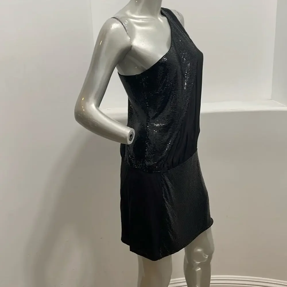 Sheri Bodell One Shoulder Beaded Dress  Black Size S - Picture 4 of 12